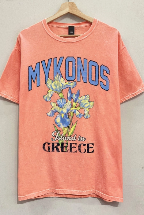 "Mykonos" Island in Greece Graphic Tee-Graphic Tees-Krush Kandy, Women's Online Fashion Boutique Located in Phoenix, Arizona (Scottsdale Area)