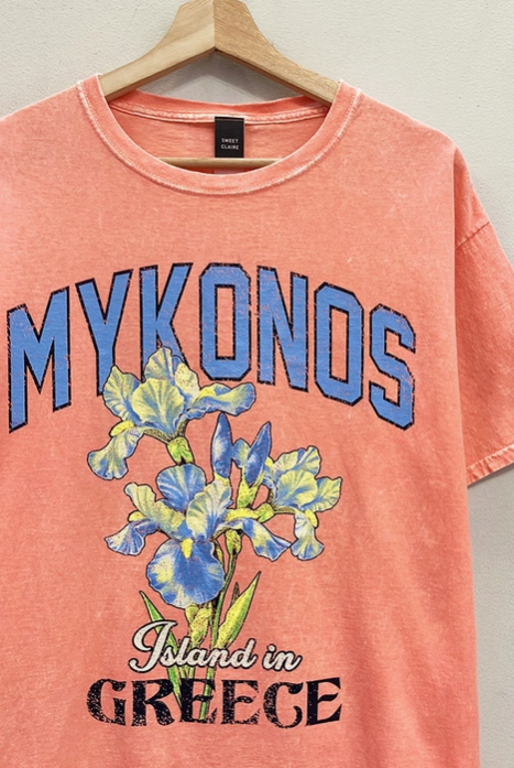 "Mykonos" Island in Greece Graphic Tee-Graphic Tees-Krush Kandy, Women's Online Fashion Boutique Located in Phoenix, Arizona (Scottsdale Area)
