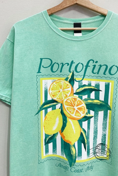 "Portofino" Lemon Graphic Tee-Graphic Tees-Krush Kandy, Women's Online Fashion Boutique Located in Phoenix, Arizona (Scottsdale Area)