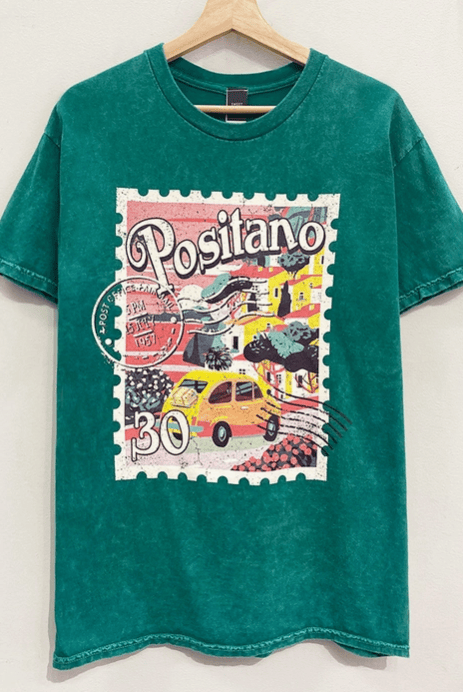 "Positano" Postcard Graphic Tee-Graphic Tees-Krush Kandy, Women's Online Fashion Boutique Located in Phoenix, Arizona (Scottsdale Area)