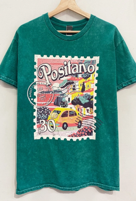 "Positano" Postcard Graphic Tee-Graphic Tees-Krush Kandy, Women's Online Fashion Boutique Located in Phoenix, Arizona (Scottsdale Area)