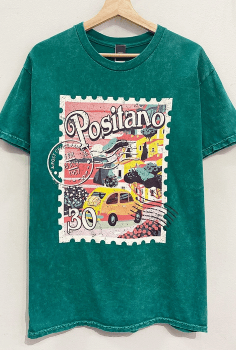 "Positano" Postcard Graphic Tee-Graphic Tees-Krush Kandy, Women's Online Fashion Boutique Located in Phoenix, Arizona (Scottsdale Area)