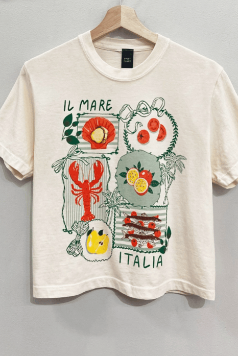 "Il Mare Italia" Cropped Graphic Tee-Graphic Tees-Krush Kandy, Women's Online Fashion Boutique Located in Phoenix, Arizona (Scottsdale Area)
