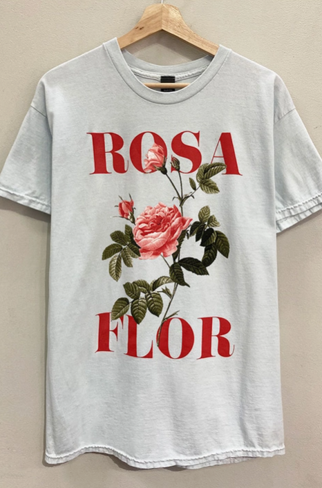 "Rosa Flor" Floral Graphic Tee-Graphic Tees-Krush Kandy, Women's Online Fashion Boutique Located in Phoenix, Arizona (Scottsdale Area)