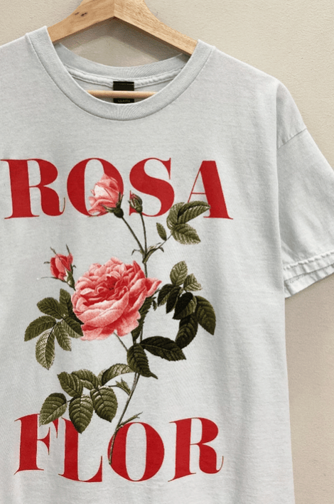 "Rosa Flor" Floral Graphic Tee-Graphic Tees-Krush Kandy, Women's Online Fashion Boutique Located in Phoenix, Arizona (Scottsdale Area)