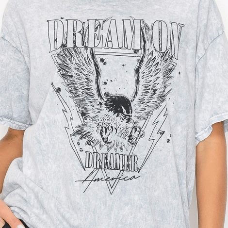 "Dream On" Eagle Graphic Tee-Graphic Tees-Krush Kandy, Women's Online Fashion Boutique Located in Phoenix, Arizona (Scottsdale Area)