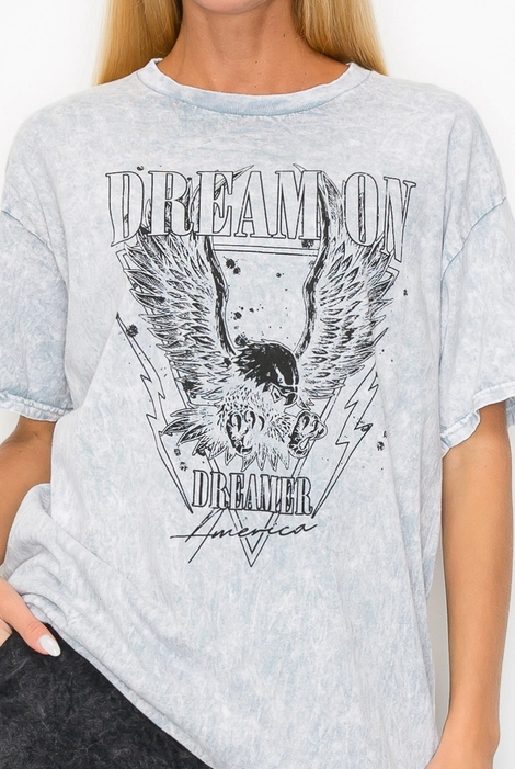 "Dream On" Eagle Graphic Tee-Graphic Tees-Krush Kandy, Women's Online Fashion Boutique Located in Phoenix, Arizona (Scottsdale Area)