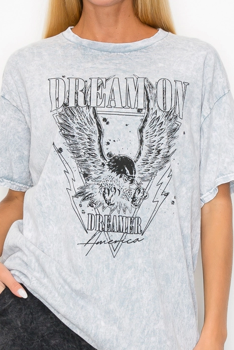 "Dream On" Eagle Graphic Tee-Graphic Tees-Krush Kandy, Women's Online Fashion Boutique Located in Phoenix, Arizona (Scottsdale Area)