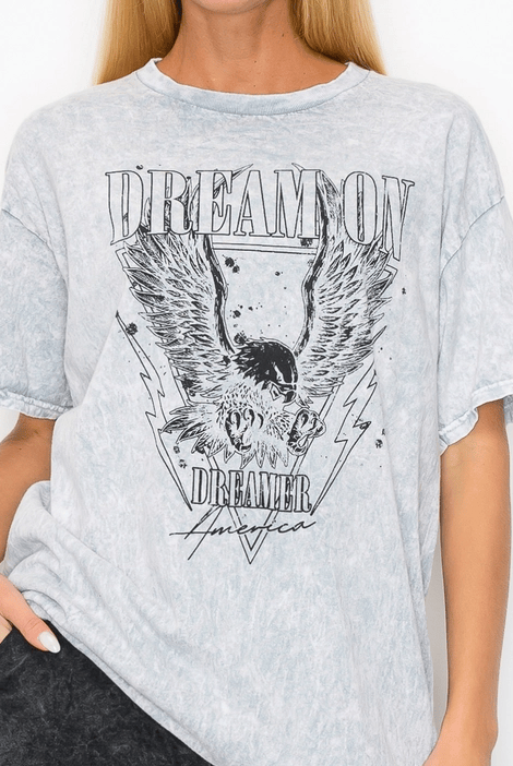 "Dream On" Eagle Graphic Tee-Graphic Tees-Krush Kandy, Women's Online Fashion Boutique Located in Phoenix, Arizona (Scottsdale Area)