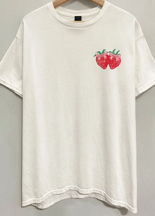 "Enjoy the Good Days" Strawberry Graphic Tee-Graphic Tees-Krush Kandy, Women's Online Fashion Boutique Located in Phoenix, Arizona (Scottsdale Area)
