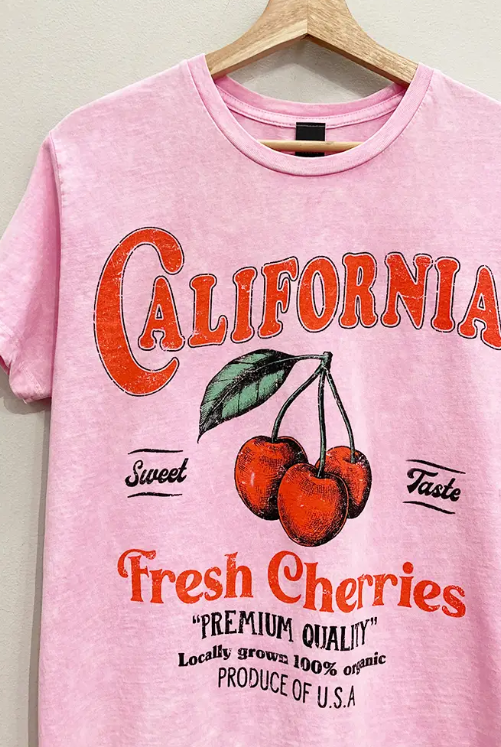 California Fresh Cherries Graphic Tee-Graphic Tees-Krush Kandy, Women's Online Fashion Boutique Located in Phoenix, Arizona (Scottsdale Area)