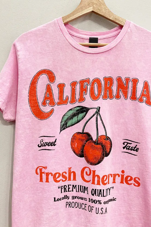 California Fresh Cherries Graphic Tee-Graphic Tees-Krush Kandy, Women's Online Fashion Boutique Located in Phoenix, Arizona (Scottsdale Area)