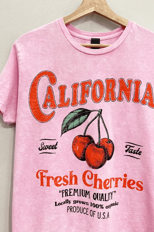 California Fresh Cherries Graphic Tee-Graphic Tees-Krush Kandy, Women's Online Fashion Boutique Located in Phoenix, Arizona (Scottsdale Area)