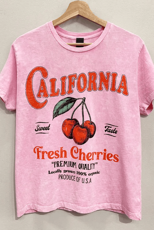 California Fresh Cherries Graphic Tee-Graphic Tees-Krush Kandy, Women's Online Fashion Boutique Located in Phoenix, Arizona (Scottsdale Area)