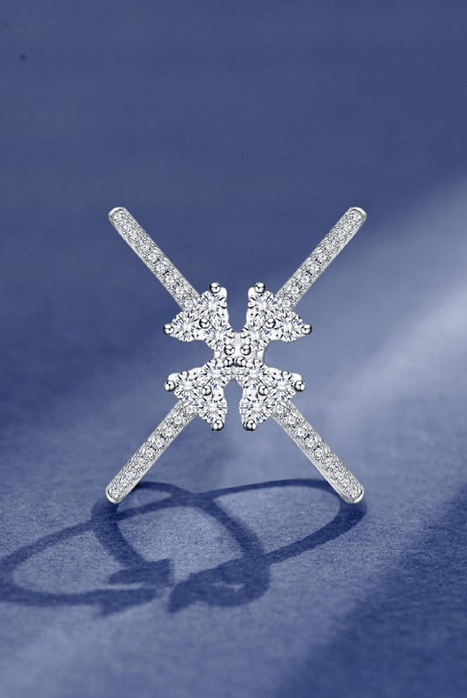 High Carbon Diamond Cross Minimalist Band Ring-Rings-Krush Kandy, Women's Online Fashion Boutique Located in Phoenix, Arizona (Scottsdale Area)