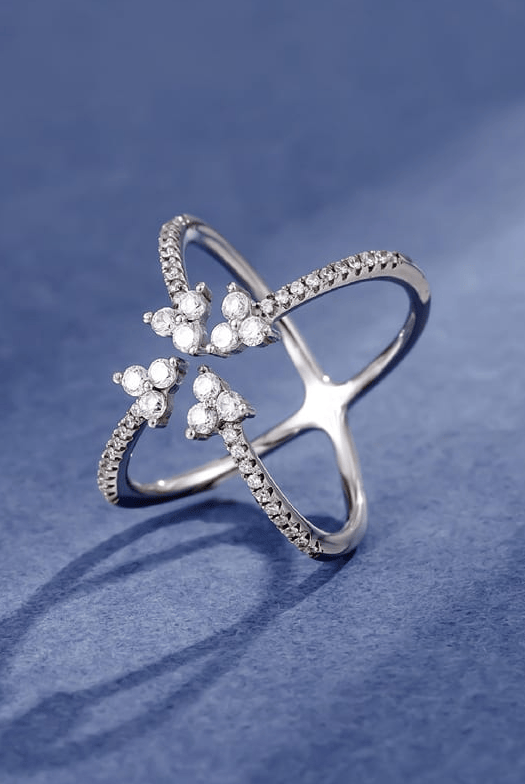 High Carbon Diamond Cross Minimalist Band Ring-Rings-Krush Kandy, Women's Online Fashion Boutique Located in Phoenix, Arizona (Scottsdale Area)