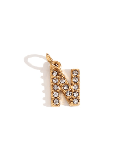 Rhinestone Letter Charm-Necklaces-Krush Kandy, Women's Online Fashion Boutique Located in Phoenix, Arizona (Scottsdale Area)