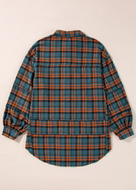 Plaid Oversized Flannel Shirt-Tops-Krush Kandy, Women's Online Fashion Boutique Located in Phoenix, Arizona (Scottsdale Area)