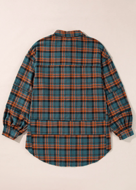 Plaid Oversized Flannel Shirt-Tops-Krush Kandy, Women's Online Fashion Boutique Located in Phoenix, Arizona (Scottsdale Area)