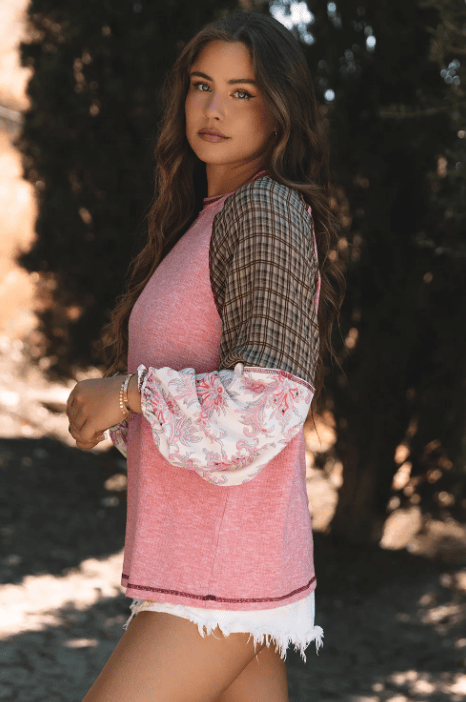 Boho Vibes Raglan Top-Tops-Krush Kandy, Women's Online Fashion Boutique Located in Phoenix, Arizona (Scottsdale Area)