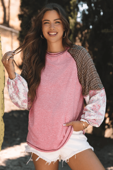 Boho Vibes Raglan Top-Tops-Krush Kandy, Women's Online Fashion Boutique Located in Phoenix, Arizona (Scottsdale Area)