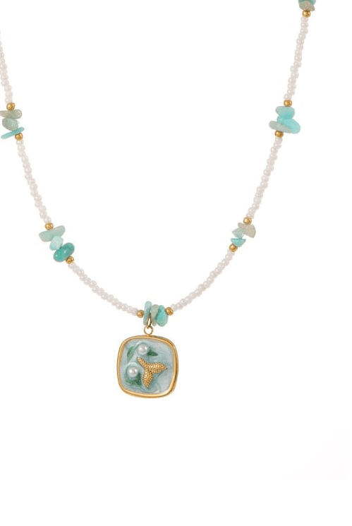 Pearl Geometric Beaded Necklace-Jewelry-Krush Kandy, Women's Online Fashion Boutique Located in Phoenix, Arizona (Scottsdale Area)