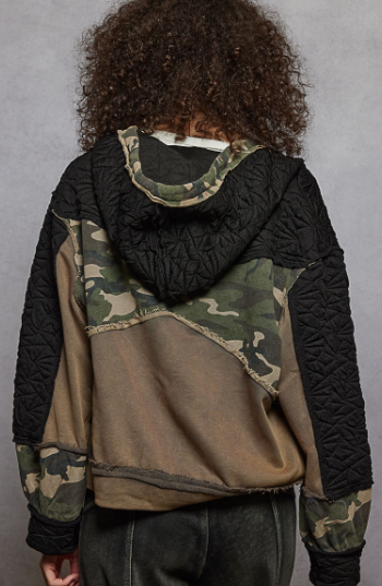 Pol Quilted Knit Terry Hooded Jacket-Jacket-Krush Kandy, Women's Online Fashion Boutique Located in Phoenix, Arizona (Scottsdale Area)