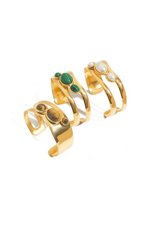 Stainless Steel Ethereal Stone Slab Cuffs-Jewelry-Krush Kandy, Women's Online Fashion Boutique Located in Phoenix, Arizona (Scottsdale Area)