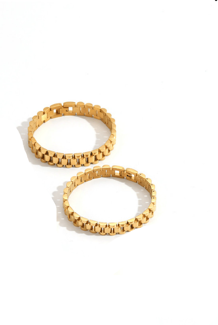 Stainless Steel Geometric Hip Hop Link Bracelet-Jewelry-Krush Kandy, Women's Online Fashion Boutique Located in Phoenix, Arizona (Scottsdale Area)