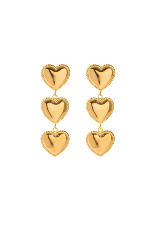 Stainless Steel Heart Trend Drop Earrings-Jewelry-Krush Kandy, Women's Online Fashion Boutique Located in Phoenix, Arizona (Scottsdale Area)