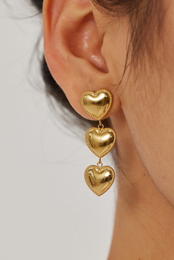 Stainless Steel Heart Trend Drop Earrings-Jewelry-Krush Kandy, Women's Online Fashion Boutique Located in Phoenix, Arizona (Scottsdale Area)
