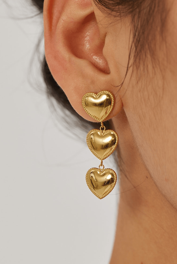 Stainless Steel Heart Trend Drop Earrings-Jewelry-Krush Kandy, Women's Online Fashion Boutique Located in Phoenix, Arizona (Scottsdale Area)