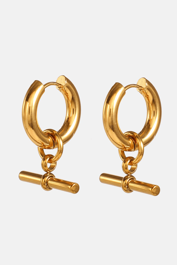 Stainless Steel Geometric Trend Huggie Earrings-Jewelry-Krush Kandy, Women's Online Fashion Boutique Located in Phoenix, Arizona (Scottsdale Area)