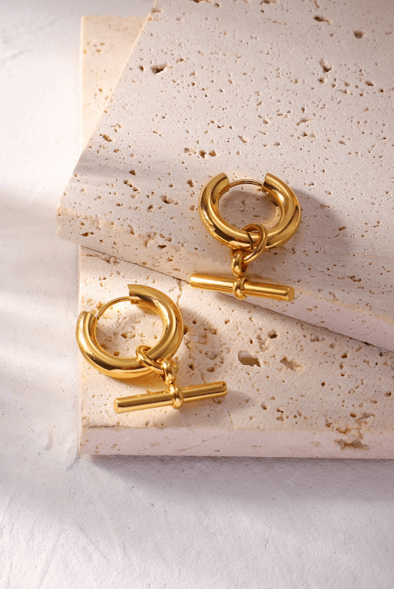 Stainless Steel Geometric Trend Huggie Earrings-Jewelry-Krush Kandy, Women's Online Fashion Boutique Located in Phoenix, Arizona (Scottsdale Area)