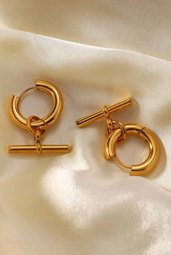 Stainless Steel Geometric Trend Huggie Earrings-Jewelry-Krush Kandy, Women's Online Fashion Boutique Located in Phoenix, Arizona (Scottsdale Area)