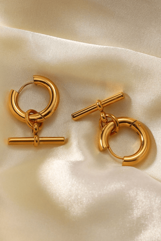 Stainless Steel Geometric Trend Huggie Earrings-Jewelry-Krush Kandy, Women's Online Fashion Boutique Located in Phoenix, Arizona (Scottsdale Area)
