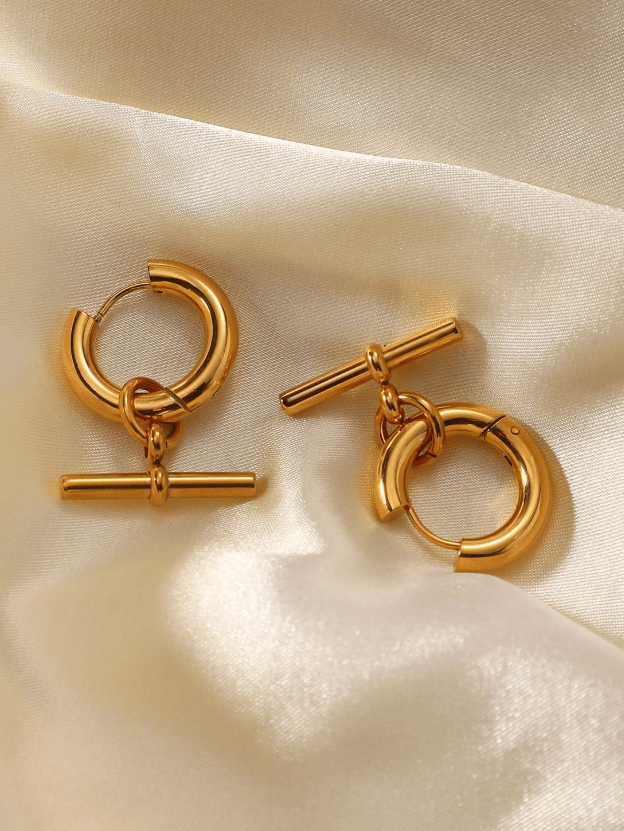 Stainless Steel Geometric Trend Huggie Earrings-Jewelry-Krush Kandy, Women's Online Fashion Boutique Located in Phoenix, Arizona (Scottsdale Area)