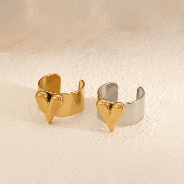 Stainless Steel Heart Minimalist Band Ring-Jewelry-Krush Kandy, Women's Online Fashion Boutique Located in Phoenix, Arizona (Scottsdale Area)