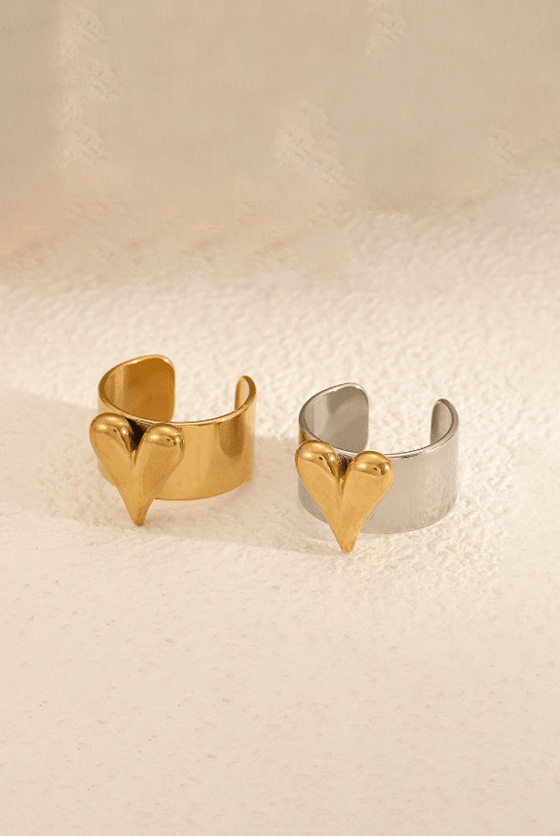 Stainless Steel Heart Minimalist Band Ring-Jewelry-Krush Kandy, Women's Online Fashion Boutique Located in Phoenix, Arizona (Scottsdale Area)