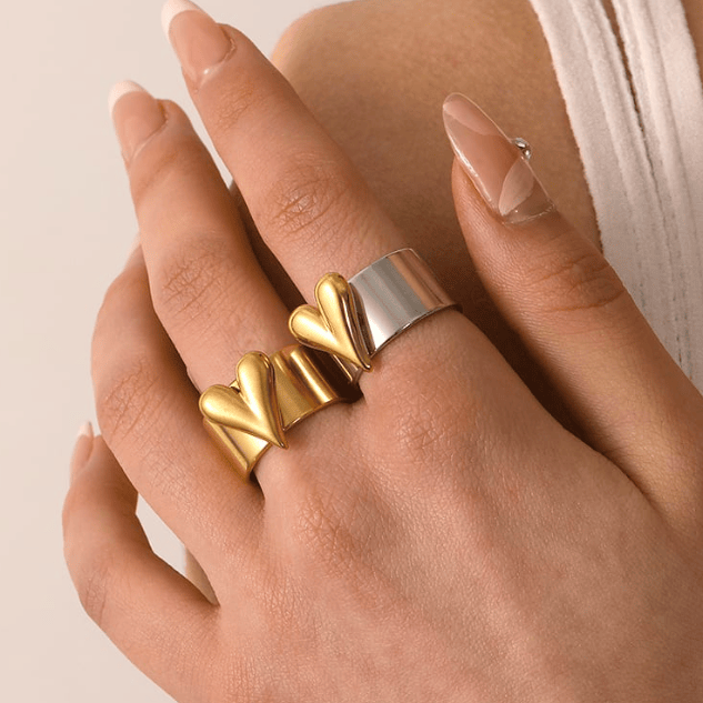 Stainless Steel Heart Minimalist Band Ring-Jewelry-Krush Kandy, Women's Online Fashion Boutique Located in Phoenix, Arizona (Scottsdale Area)