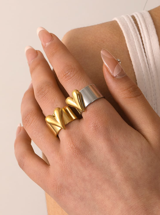 Stainless Steel Heart Minimalist Band Ring-Jewelry-Krush Kandy, Women's Online Fashion Boutique Located in Phoenix, Arizona (Scottsdale Area)