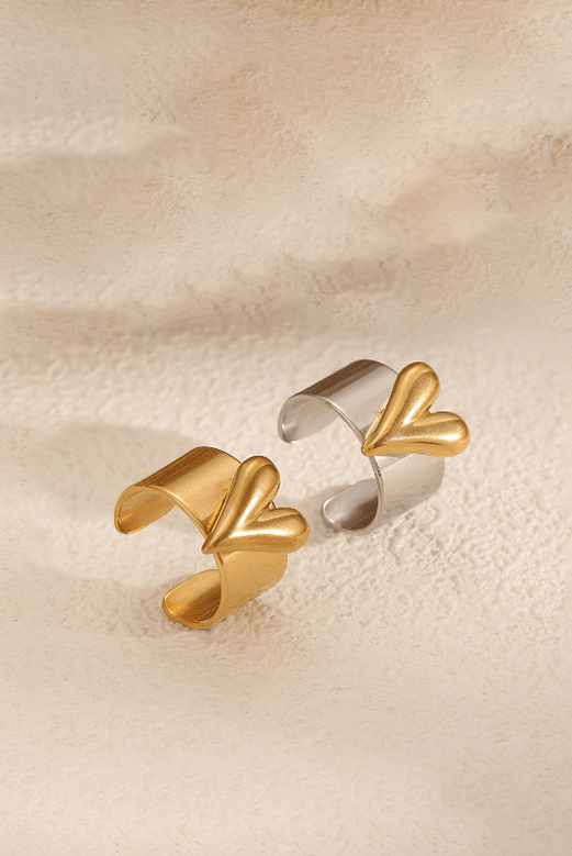 Stainless Steel Heart Minimalist Band Ring-Jewelry-Krush Kandy, Women's Online Fashion Boutique Located in Phoenix, Arizona (Scottsdale Area)