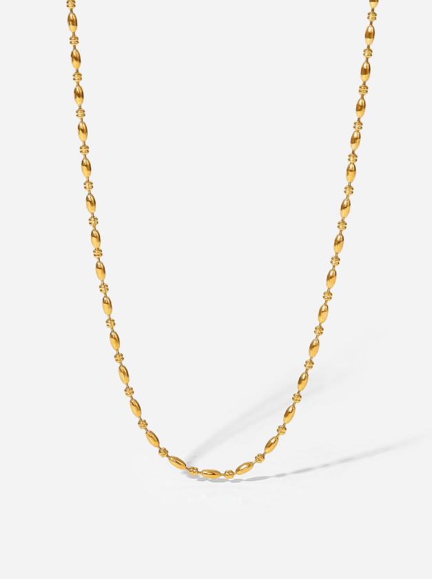 Stainless Steel Geometric Bead Trend Beaded Necklace-Jewelry-Krush Kandy, Women's Online Fashion Boutique Located in Phoenix, Arizona (Scottsdale Area)