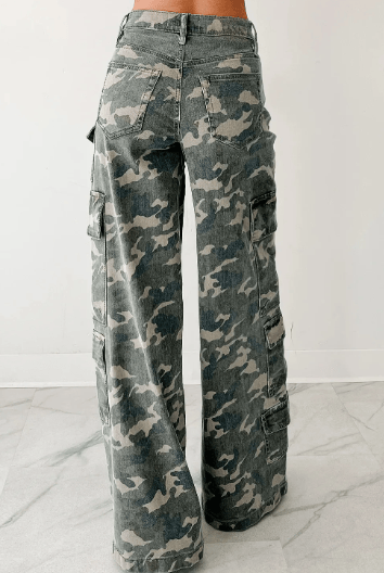Camo Cargo Wide Leg Pants-Pants-Krush Kandy, Women's Online Fashion Boutique Located in Phoenix, Arizona (Scottsdale Area)
