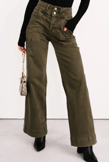 Double Waistband Loose Straight Jeans-Jeans-Krush Kandy, Women's Online Fashion Boutique Located in Phoenix, Arizona (Scottsdale Area)