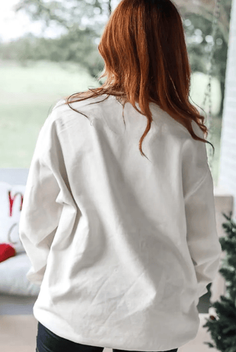 Pearl Plaid Christmas Tree Patched Drop Shoulder Sweatshirt-Sweatshirt-Krush Kandy, Women's Online Fashion Boutique Located in Phoenix, Arizona (Scottsdale Area)