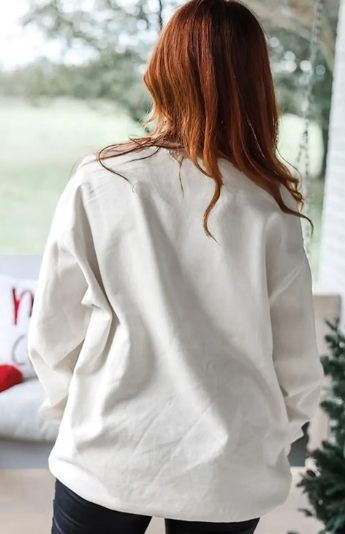 Pearl Plaid Christmas Tree Patched Drop Shoulder Sweatshirt-Sweatshirt-Krush Kandy, Women's Online Fashion Boutique Located in Phoenix, Arizona (Scottsdale Area)