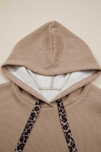 Thermal Textured Drawstring Baggy Hoodie-Hoodies-Krush Kandy, Women's Online Fashion Boutique Located in Phoenix, Arizona (Scottsdale Area)