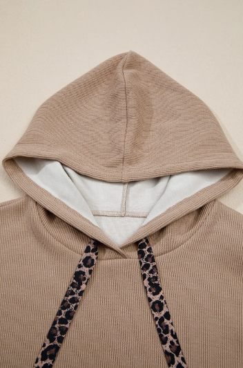 Thermal Textured Drawstring Baggy Hoodie-Hoodies-Krush Kandy, Women's Online Fashion Boutique Located in Phoenix, Arizona (Scottsdale Area)