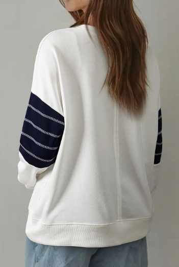 Color Block Patch Pocket Drop Shoulder Sweatshirt-Sweatshirt-Krush Kandy, Women's Online Fashion Boutique Located in Phoenix, Arizona (Scottsdale Area)